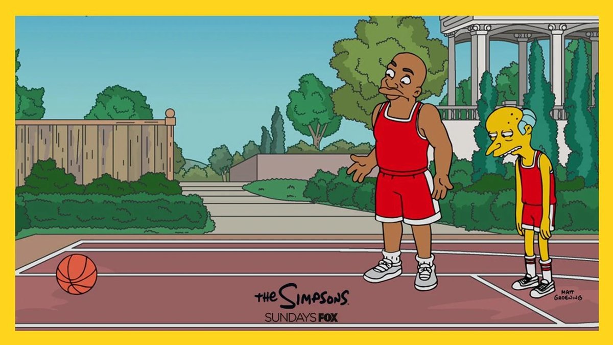 LeBron James and Bugs Bunny in a scene from the animated film Space Jam, celebrating basketball cameos.