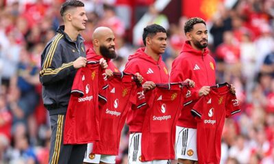 Manchester United new signings Matheus Cunha, Tanguy Mbemo, Benjamin Sesko, and Thomas Lammens in action.