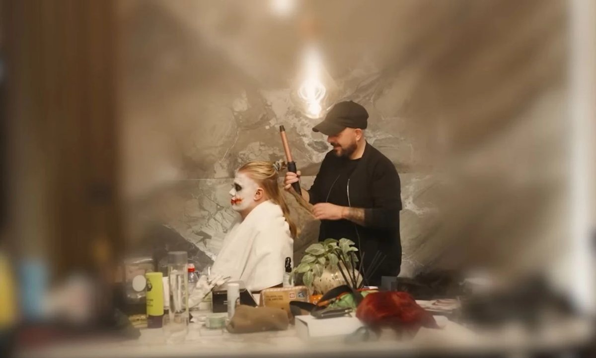 Erling Haaland in a Joker costume and diaper running during his viral 2025 Halloween celebration.