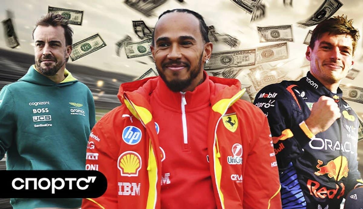 Max Verstappen and Lewis Hamilton in F1 cars, illustrating 2026 driver salary rankings.